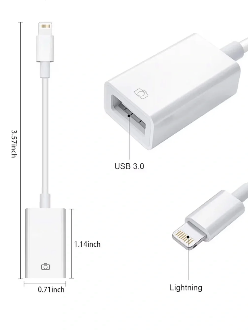 Mobile OTG Adapter USB 3.0 - White
